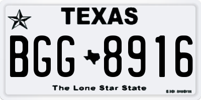 TX license plate BGG8916