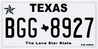 TX license plate BGG8927