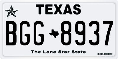 TX license plate BGG8937