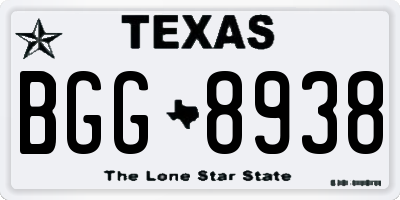 TX license plate BGG8938
