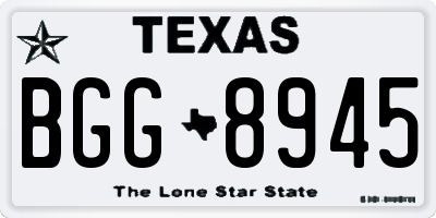 TX license plate BGG8945