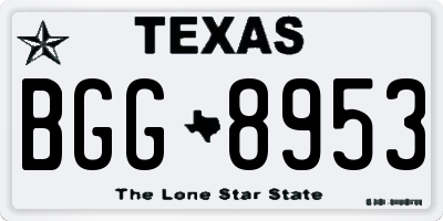 TX license plate BGG8953