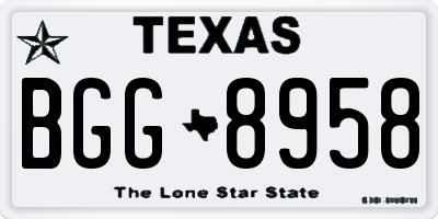TX license plate BGG8958