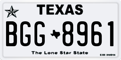 TX license plate BGG8961