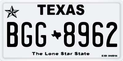 TX license plate BGG8962