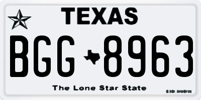 TX license plate BGG8963
