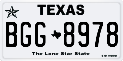 TX license plate BGG8978