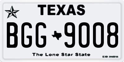 TX license plate BGG9008