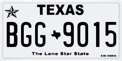 TX license plate BGG9015
