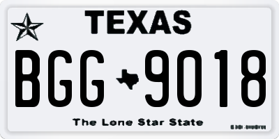 TX license plate BGG9018