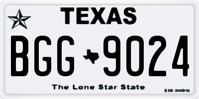 TX license plate BGG9024
