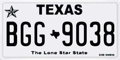 TX license plate BGG9038