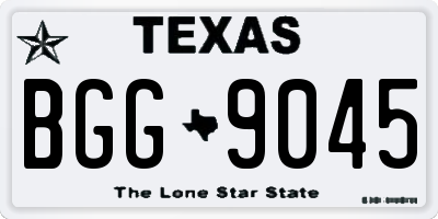 TX license plate BGG9045