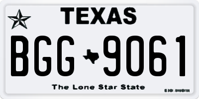 TX license plate BGG9061