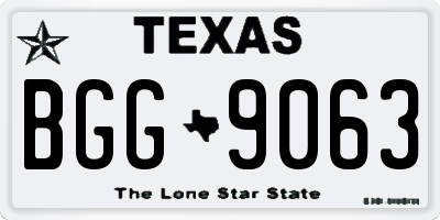 TX license plate BGG9063