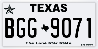 TX license plate BGG9071