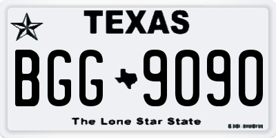 TX license plate BGG9090