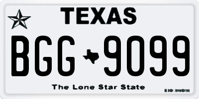 TX license plate BGG9099