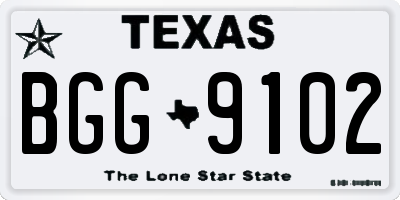TX license plate BGG9102
