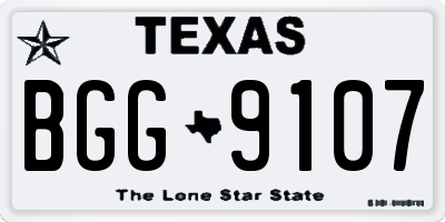 TX license plate BGG9107