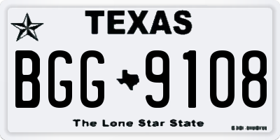 TX license plate BGG9108