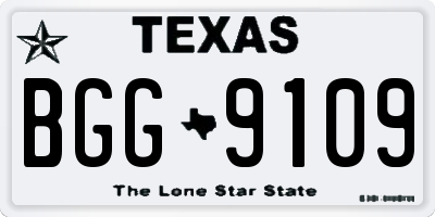 TX license plate BGG9109
