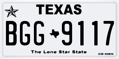 TX license plate BGG9117
