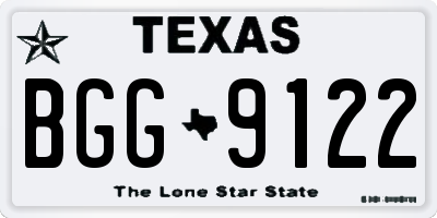 TX license plate BGG9122