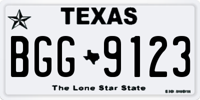 TX license plate BGG9123