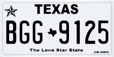 TX license plate BGG9125