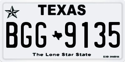 TX license plate BGG9135