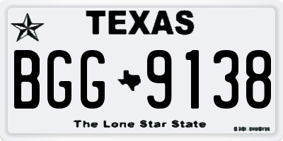 TX license plate BGG9138