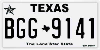 TX license plate BGG9141