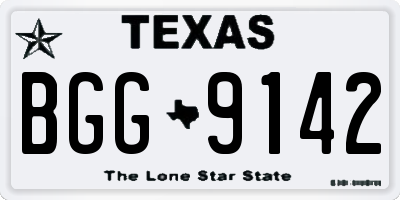 TX license plate BGG9142