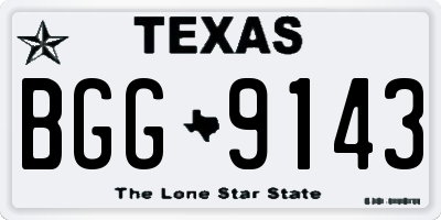 TX license plate BGG9143
