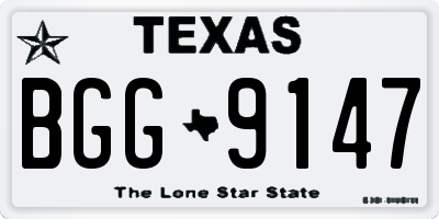 TX license plate BGG9147
