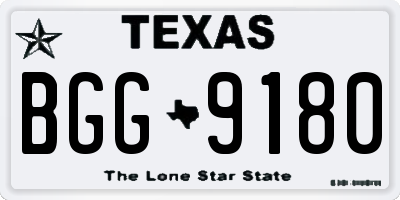 TX license plate BGG9180