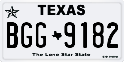 TX license plate BGG9182