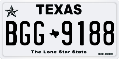 TX license plate BGG9188