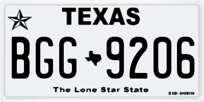 TX license plate BGG9206