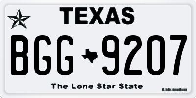TX license plate BGG9207