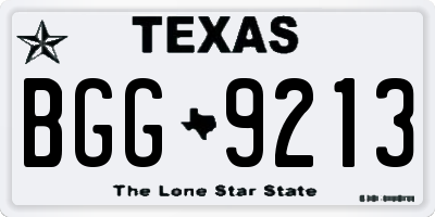 TX license plate BGG9213