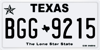 TX license plate BGG9215
