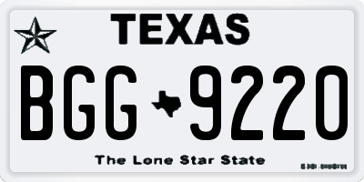 TX license plate BGG9220