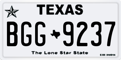 TX license plate BGG9237