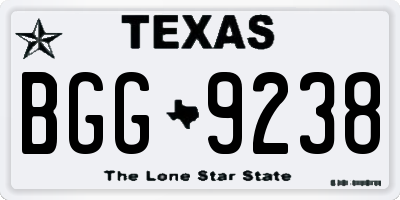 TX license plate BGG9238