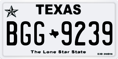 TX license plate BGG9239