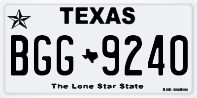 TX license plate BGG9240