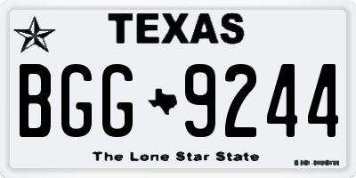 TX license plate BGG9244