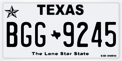 TX license plate BGG9245